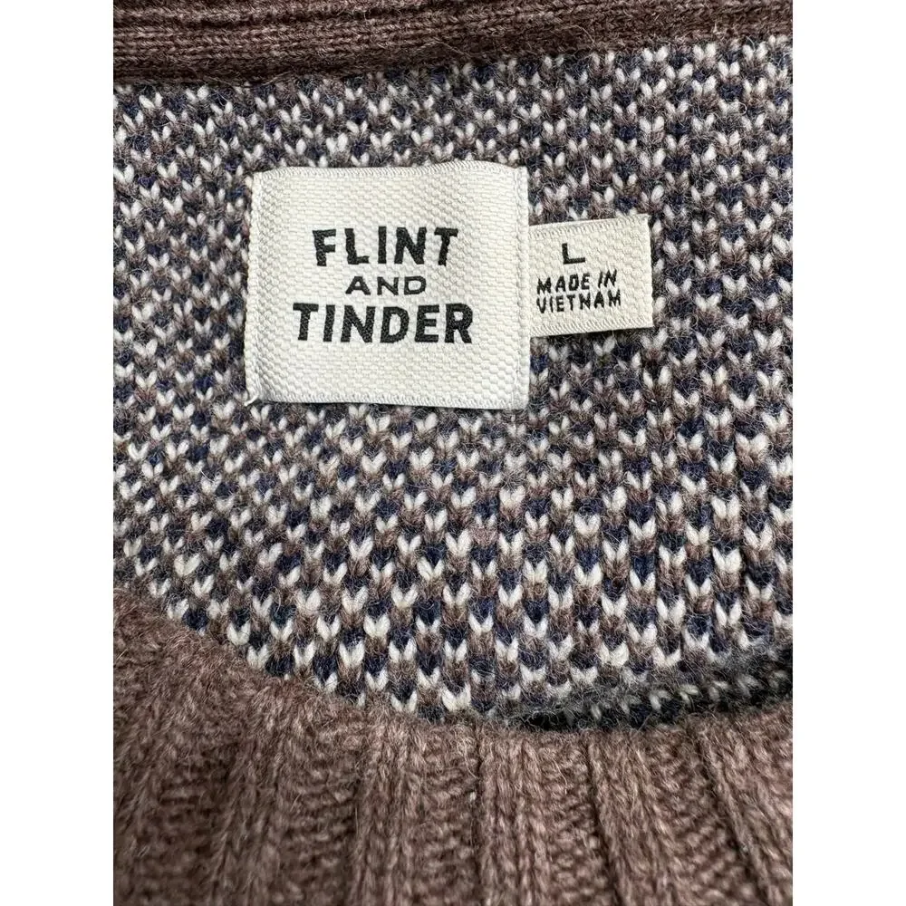 Flint and Tinder Crewneck Sweater Soft Heritage Merino Wool Blend Duck Pattern